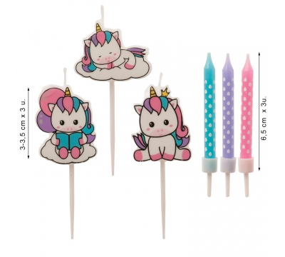 2D sviečky - Unicorn 15ks
